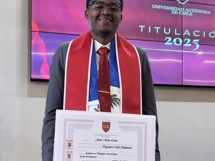 Jean Marc Louis: un joven haitiano de Croix-des-Bouquets que logra graduarse en Chile pese a enormes desafíos