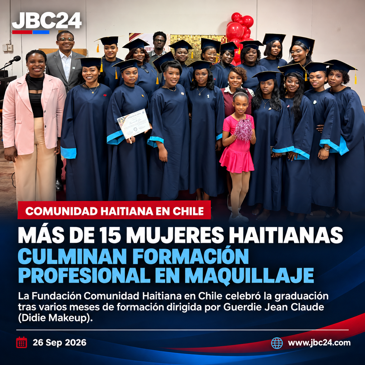 Más de 15 mujeres haitianas culminan formación profesional en maquillaje impulsada por Fundación Comunidad Haitiana en Chile