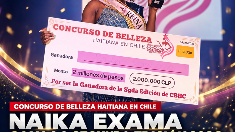 Naika Exama gana la segunda edición del Concurso de Belleza Haitiana en Chile 2026